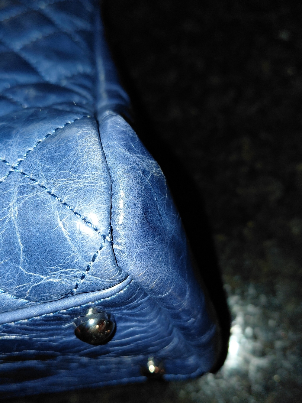 Chanel Navy Glazed Quilted Leather Just Mademoiselle Bowler Satchel Bag VGC! - Picture 8 of 16